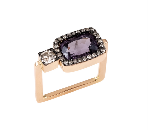 IA Jewels 14 carat gold ring with spinel and diamonds