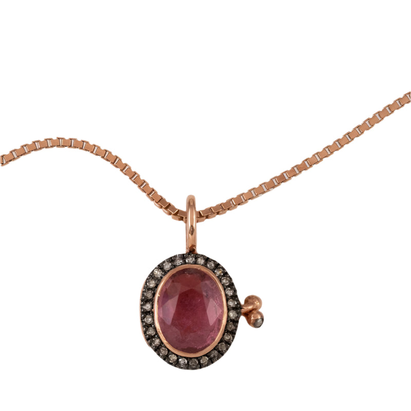 IA Jewels Gold Plated Medallion with Tourmaline and Diamonds