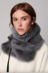 Shearling Shawl in Grey